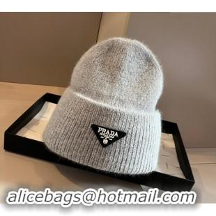 Fashion Discount Prada Knit Hat 1019007 Grey 2024