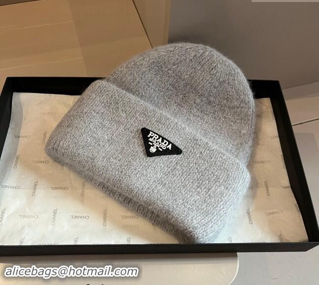 Fashion Discount Prada Knit Hat 1019007 Grey 2024