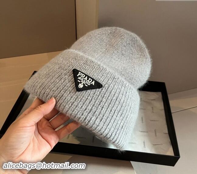 Fashion Discount Prada Knit Hat 1019007 Grey 2024