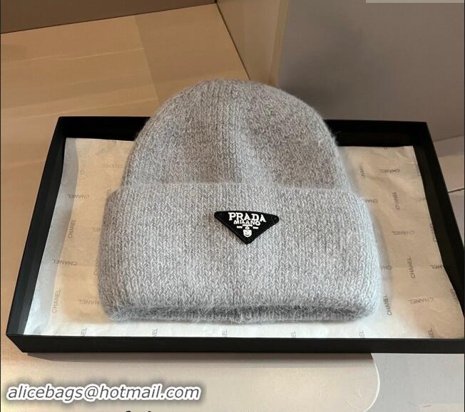 Fashion Discount Prada Knit Hat 1019007 Grey 2024