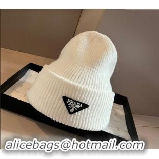 Reasonable Price Prada Knit Hat 1019007 White 2024