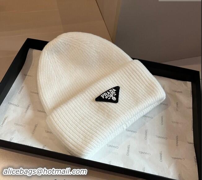 Reasonable Price Prada Knit Hat 1019007 White 2024