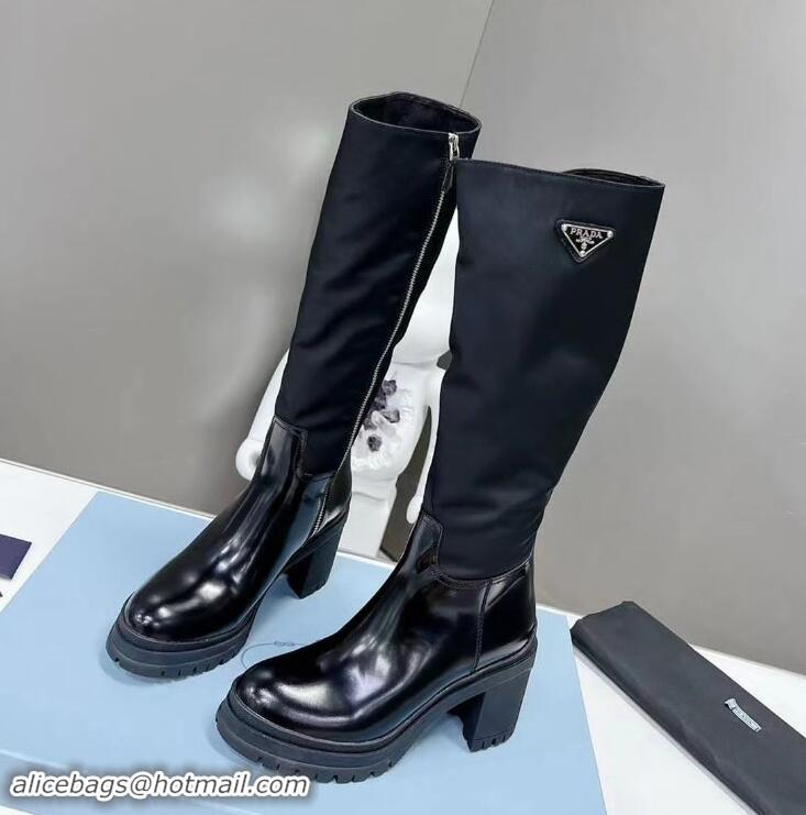 Top Grade Prada Leather And Re-nylon Boots PA8795 Black