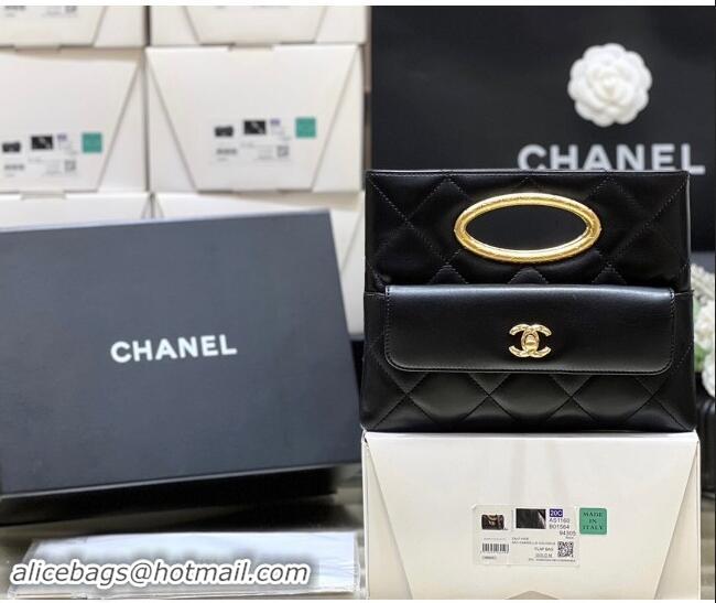 Best Price Chanel Lambskin Clutch with Chain Bag AS5038 Black 2024 Top Quality