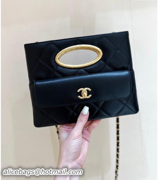 Best Price Chanel Lambskin Clutch with Chain Bag AS5038 Black 2024 Top Quality