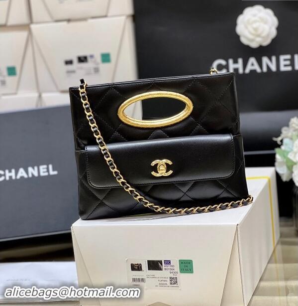 Best Price Chanel Lambskin Clutch with Chain Bag AS5038 Black 2024 Top Quality