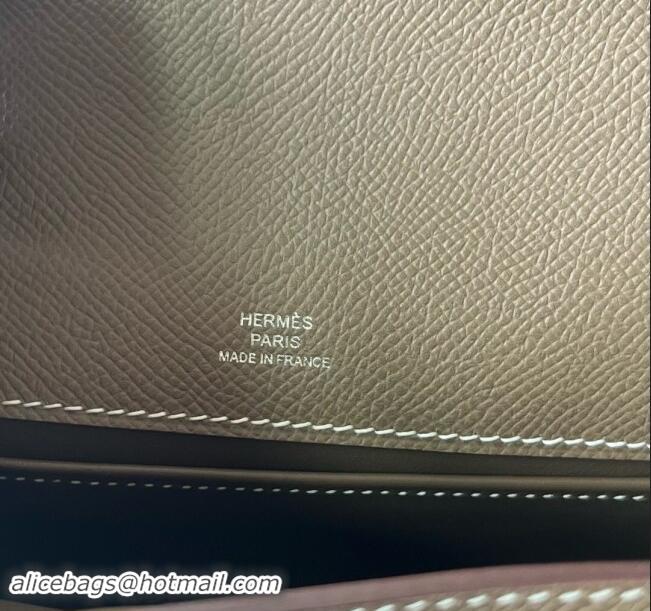 Grade Quality Hermes Mini Kelly Pochette Bag 22cm in Epsom Leather H022 CK18 Etoupe/Silver 2024 (Full Handmade)