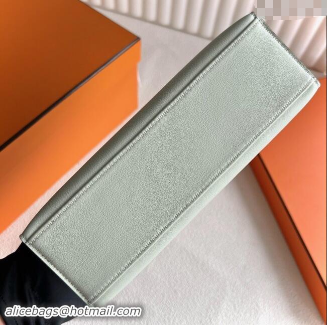 Best Price Hermes Mini Kelly Pochette Bag 22cm in Swift Leather H022 OS Bubble Green/Silver 2024 (Full Handmade)