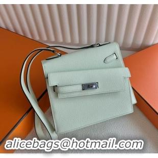 Pretty Style Hermes Limited Edition Kelly en Desordre Mini 20 Bag in Epsom Leather K20 CK10 OS Bubble Green/Silver 2024 