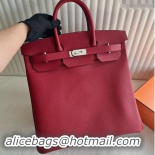 Promotional Hermes Hac Birkin 40 Bag in Togo Leather Q5 National Flag H40 Red/Silver 2024 (Half Handmade)