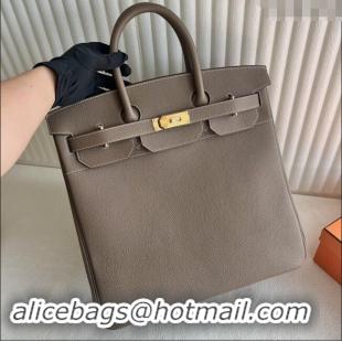 Reasonable Price Hermes Hac Birkin 40 Bag in Togo Leather H40 Etoupe/Gold 2024 (Half Handmade)