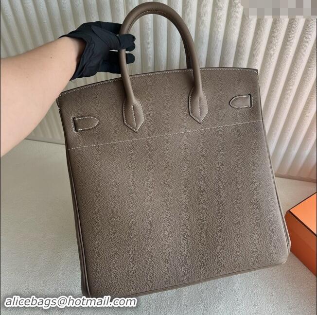 Reasonable Price Hermes Hac Birkin 40 Bag in Togo Leather H40 Etoupe/Gold 2024 (Half Handmade)