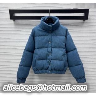 Popular Style Chanel Denim Down Jacket 1025 Blue 2024