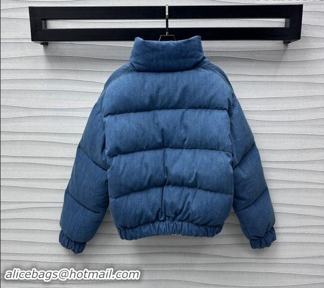 Popular Style Chanel Denim Down Jacket 1025 Blue 2024