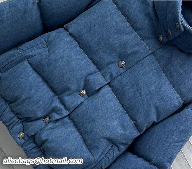 Popular Style Chanel Denim Down Jacket 1025 Blue 2024