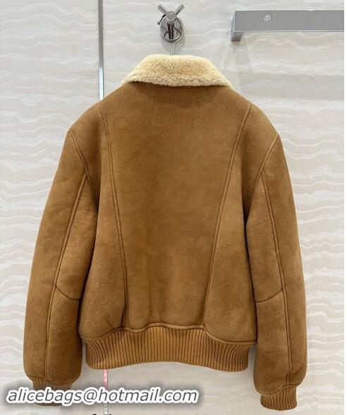 Buy Fashionable Celine Suede and Fur Jacket 1025 Brown 2024