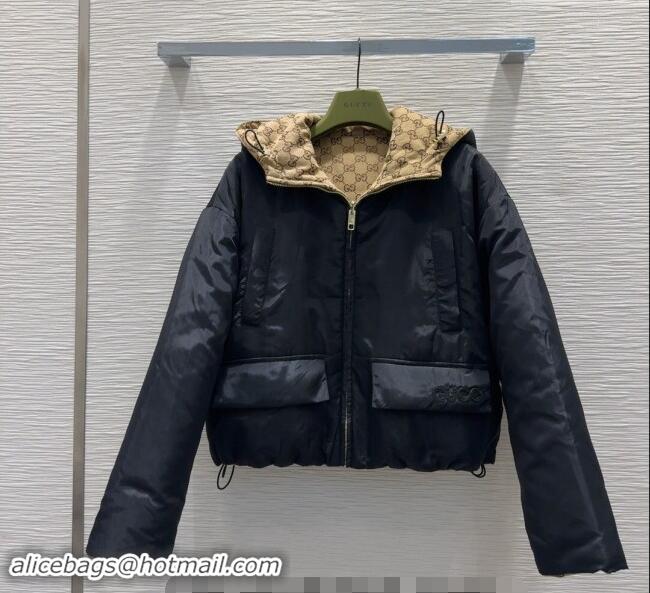 Top Quality Gucci Padded Reversible Jacket 1025 Beige/Black 2024