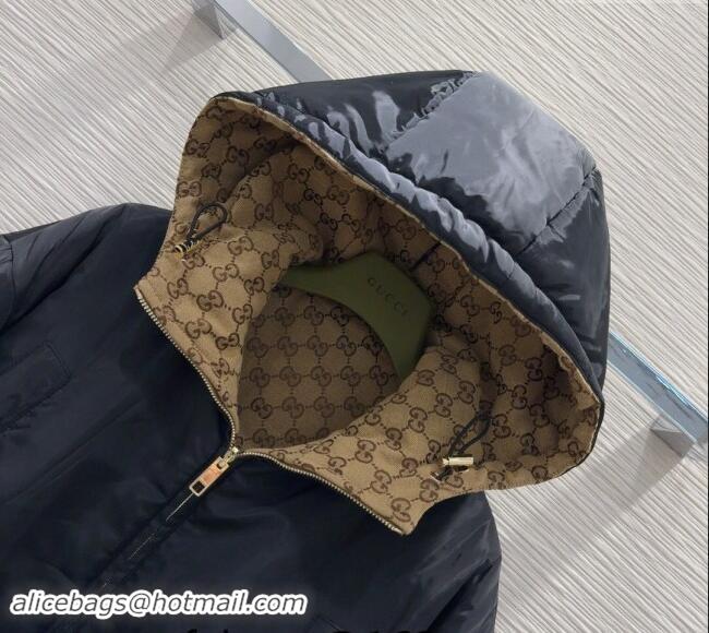 Top Quality Gucci Padded Reversible Jacket 1025 Beige/Black 2024