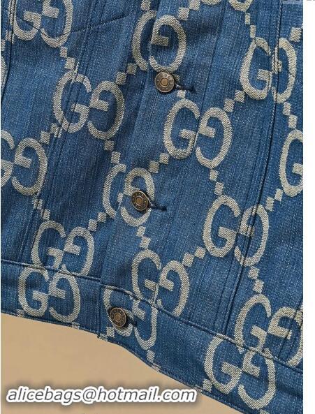 Promotional Gucci Maxi GG Blue Denim Jacket 1025 2024