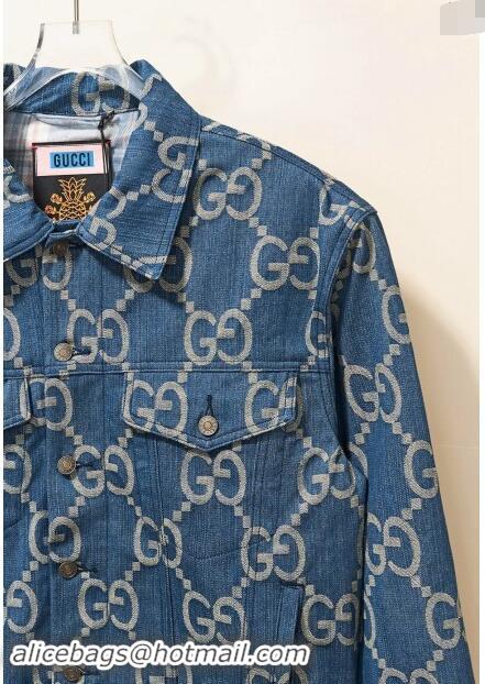 Promotional Gucci Maxi GG Blue Denim Jacket 1025 2024