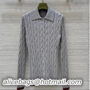 Grade Quality Gucci Sweater with Web 1025 Grey 2024