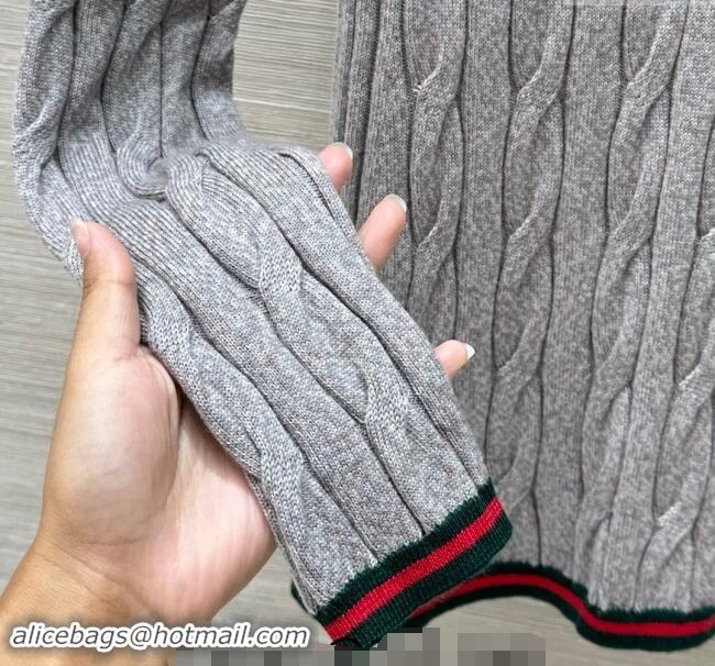 Grade Quality Gucci Sweater with Web 1025 Grey 2024