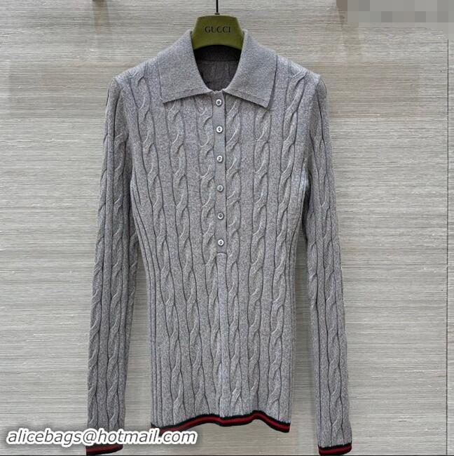 Grade Quality Gucci Sweater with Web 1025 Grey 2024