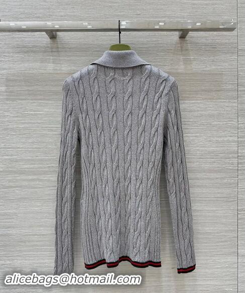 Grade Quality Gucci Sweater with Web 1025 Grey 2024