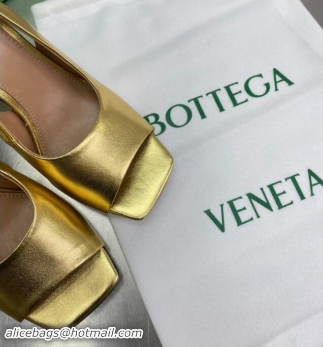 Luxury Bottega Veneta Knot Sandals 9cm in Lambskin Gold 430139