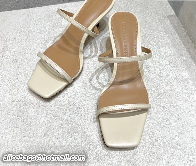 Pretty Style Bottega Veneta Knot Slide Sandals 4.5cm in Calfskin White 430145