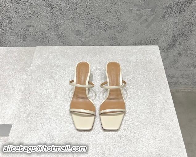 Pretty Style Bottega Veneta Knot Slide Sandals 4.5cm in Calfskin White 430145