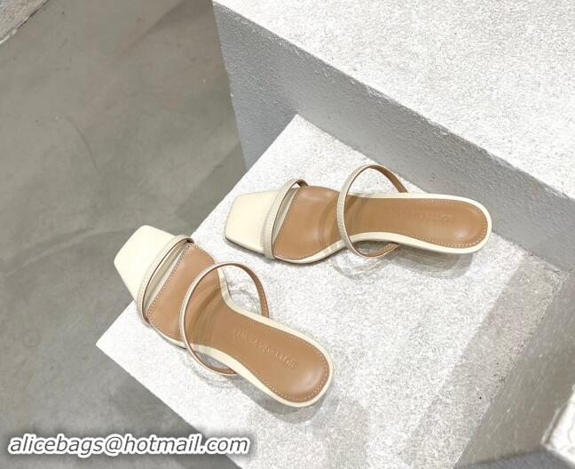 Pretty Style Bottega Veneta Knot Slide Sandals 4.5cm in Calfskin White 430145