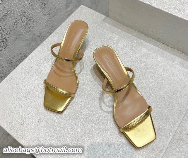 Top Grade Bottega Veneta Knot Slide Sandals 4.5cm in Calfskin Gold 430146