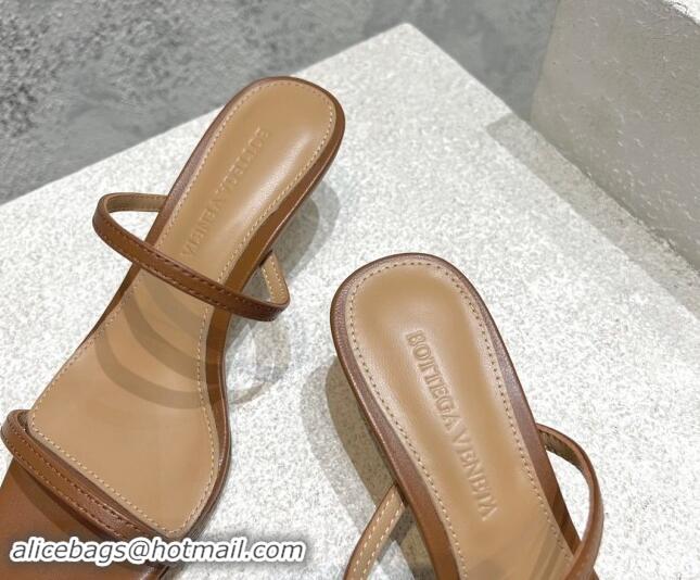 Charming Bottega Veneta Knot Slide Sandals 4.5cm in Calfskin Brown 430148