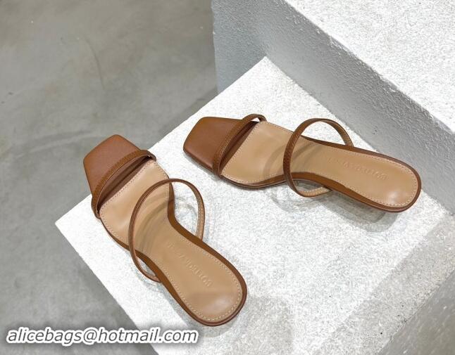 Charming Bottega Veneta Knot Slide Sandals 4.5cm in Calfskin Brown 430148