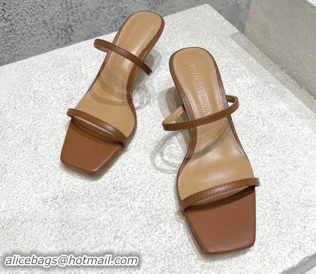 Charming Bottega Veneta Knot Slide Sandals 4.5cm in Calfskin Brown 430148