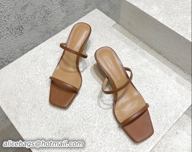 Charming Bottega Veneta Knot Slide Sandals 4.5cm in Calfskin Brown 430148