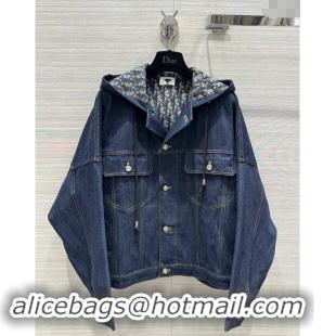 Top Quality Dior Denim Jacket 1025 Deep Blue 2024