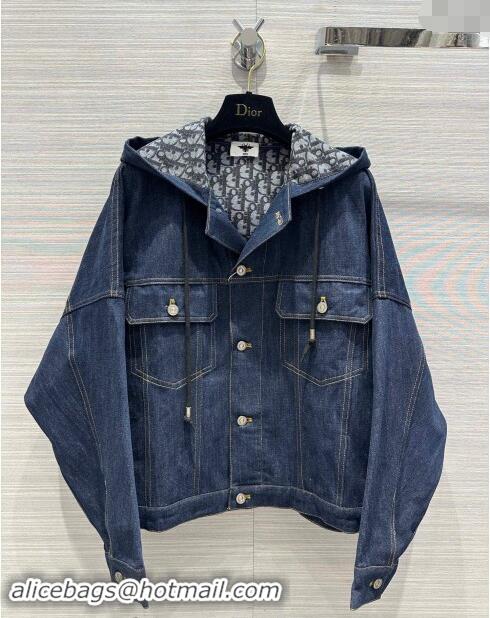 Top Quality Dior Denim Jacket 1025 Deep Blue 2024