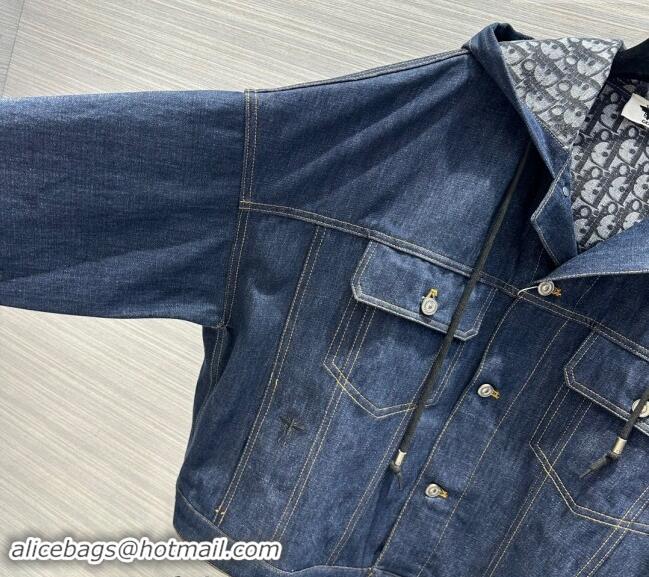 Top Quality Dior Denim Jacket 1025 Deep Blue 2024