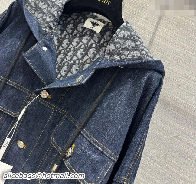 Top Quality Dior Denim Jacket 1025 Deep Blue 2024