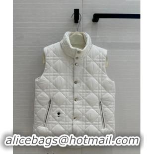 Luxury Cheap Dior Nylon and Padded Vest 1025 White 2024