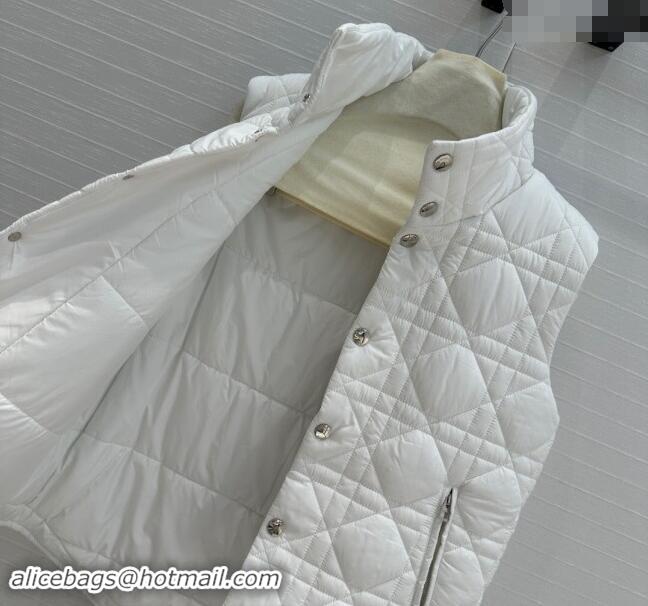 Luxury Cheap Dior Nylon and Padded Vest 1025 White 2024