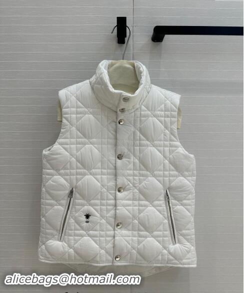 Luxury Cheap Dior Nylon and Padded Vest 1025 White 2024