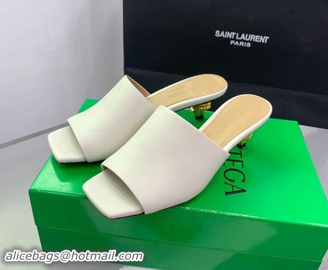 Good Quality Bottega Veneta Knot Slide Sandals 4.5cm in Calfskin White 430155