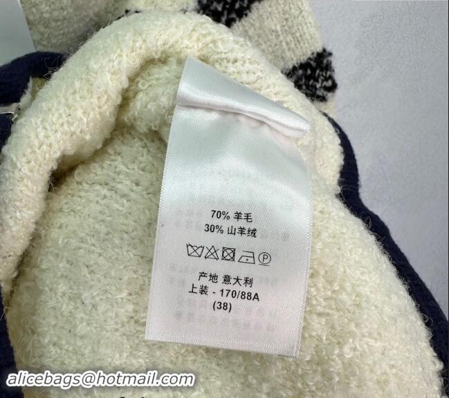 Super Quality Dior Cashmere Jacket 1025 White/Black 2024