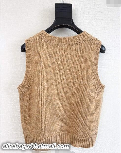 Top Grade Dior CD Star Knit Vest 1025 Dark Beige 2024