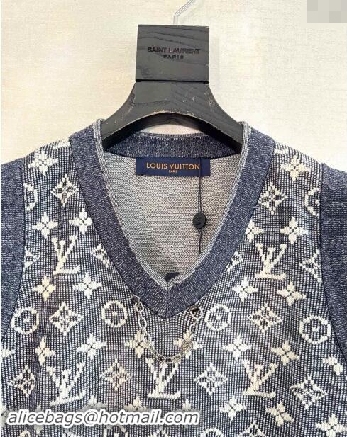 Top Quality Louis Vuitton Monogram Knit 1025 Vest Grey 2024