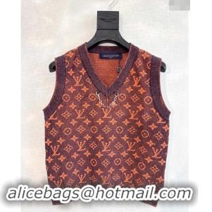 Well Crafted Louis Vuitton Monogram Knit Vest 1025 Orange 2024