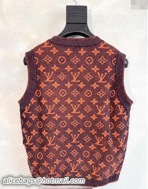 Well Crafted Louis Vuitton Monogram Knit Vest 1025 Orange 2024